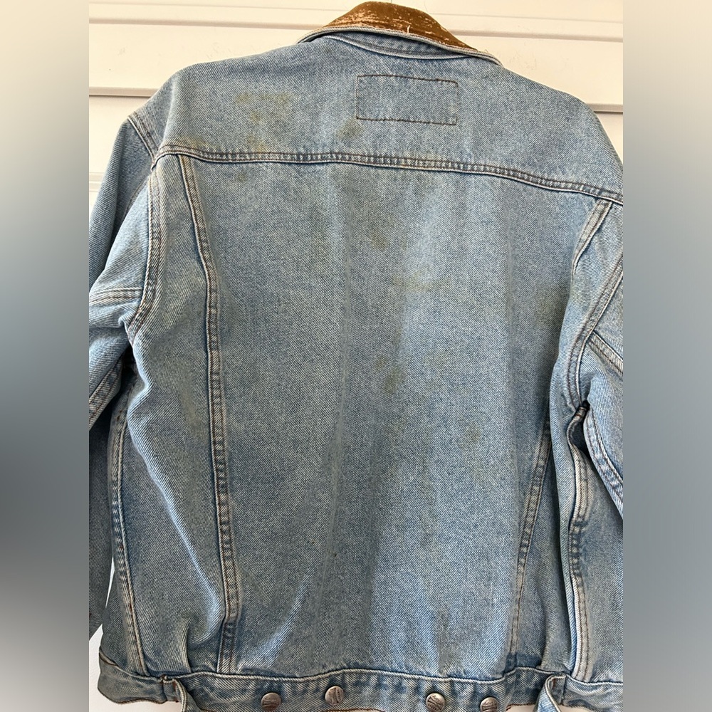 Vintage Authentic Johnny Hallyday Western Passion Denim and Suede Jacket Size M - Picture 11 of 13